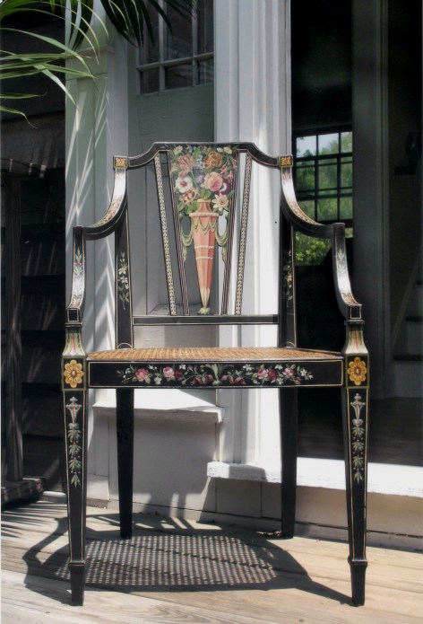 Sheraton painted armchair C B