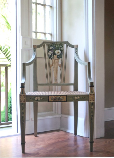 Sheraton painted armchair C G