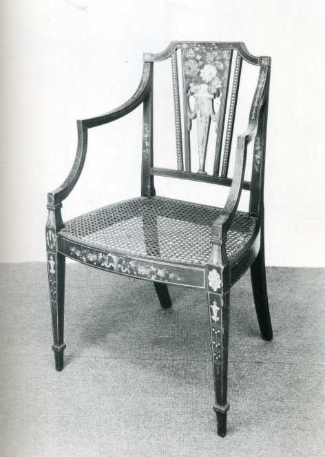 Sheraton painted armchair  V&A