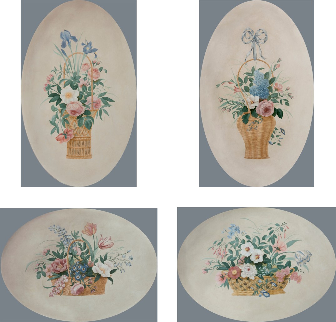 four bouquets in baskets wpl